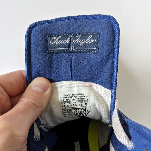 Converse Chuck Taylor ll Blue High Top Sneakers - Picture 8 of 10
